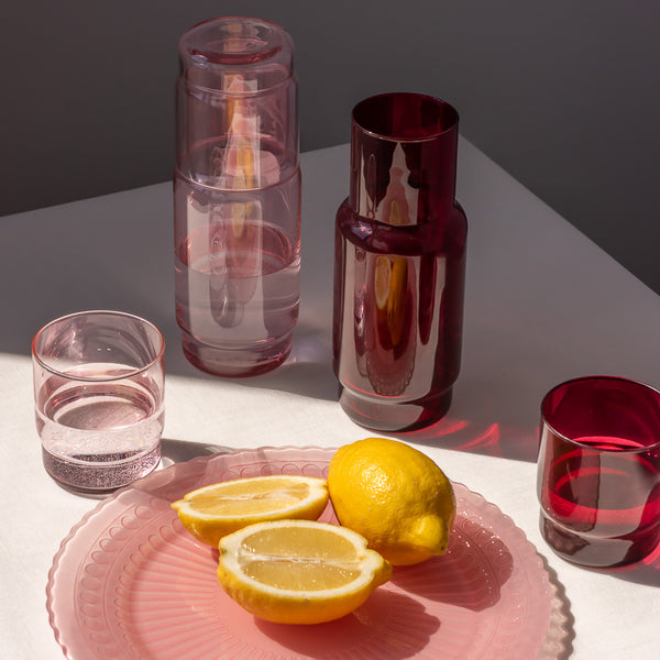 Karafka szklana gładka CRISTAL COLOR bordo 1 l