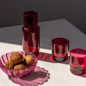 Zestaw Cristal bordo karafka plus szklanki
