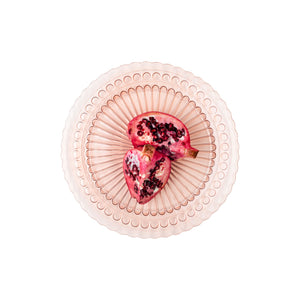 Talerz obiadowy dekoracyjny ROSE różowy transparent 25 cm kpl 4 szt