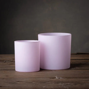Pojemnik do zalewu świec różowy mat szklanka 530 ml wys. 10 cm kpl. 6 szt.
