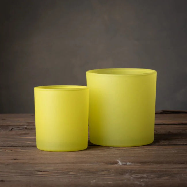 Żółty pojemnik do zalewu świec szklanka 260 ml wys. 8,5 cm kpl. 6 szt.