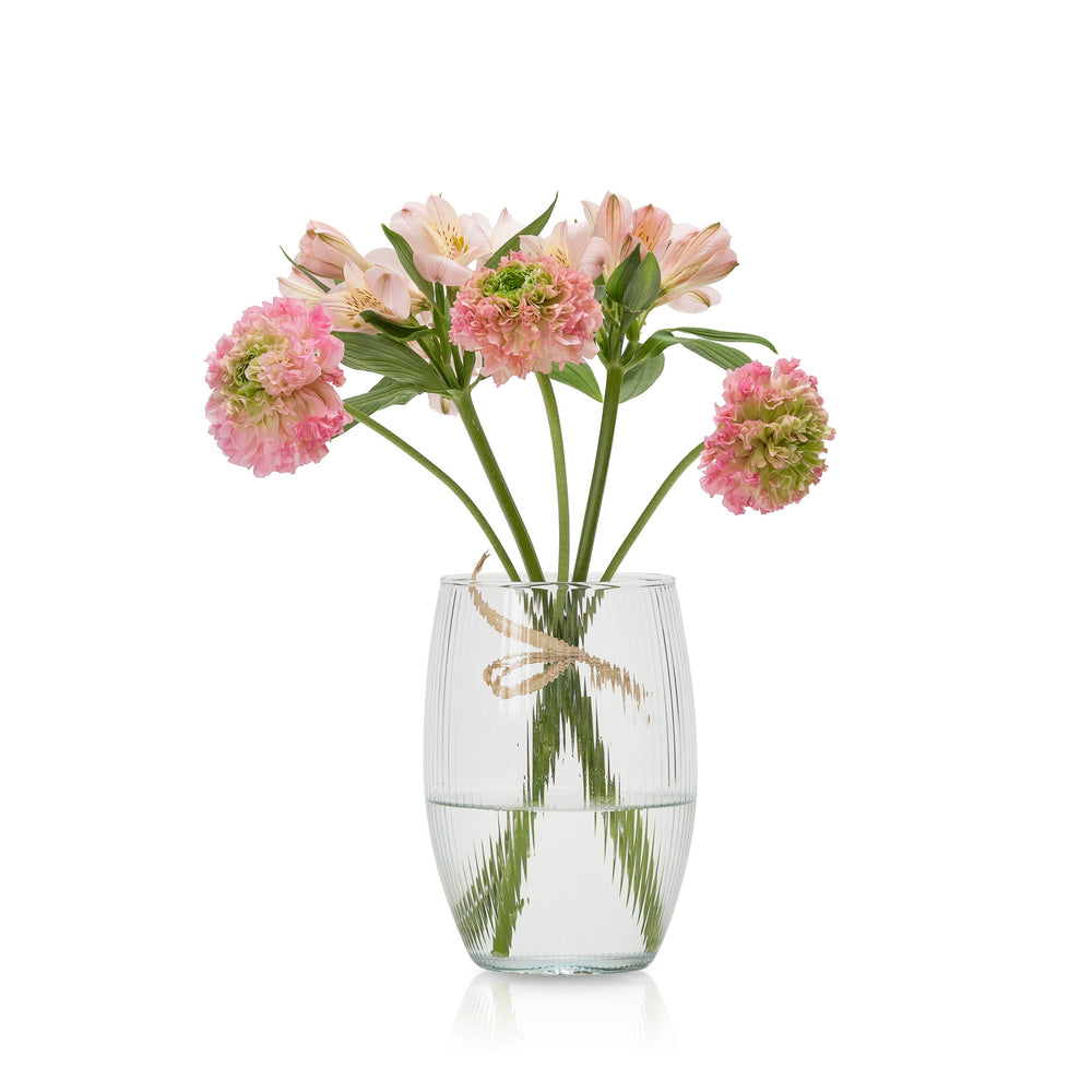 Wazon szklany ryflowany 20 cm