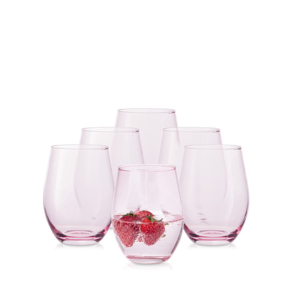 Szklanka różowy transparent 590 ml kpl. 6 szt.
