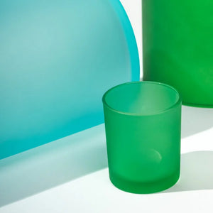 Pojemnik szklany zalewu świec zapachowych zielona satyna 230 ml kpl. 6 szt.