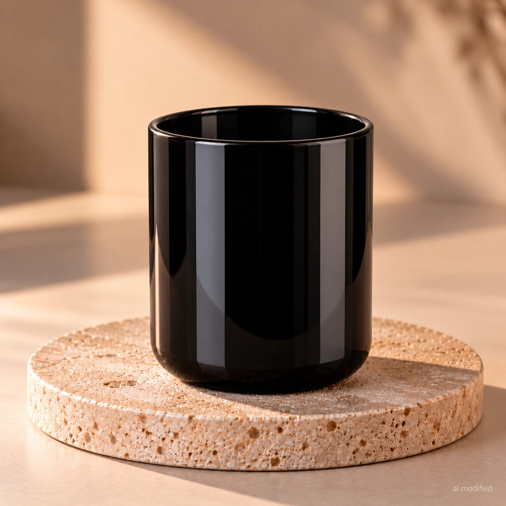 Pojemnik szklany pod zalew świec BASIC 70808 czarny połysk 270 ml 1 szt.