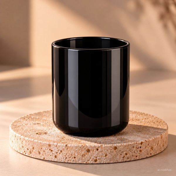 Pojemnik szklany pod zalew świec BASIC 70808 czarny połysk 270 ml 1 szt.