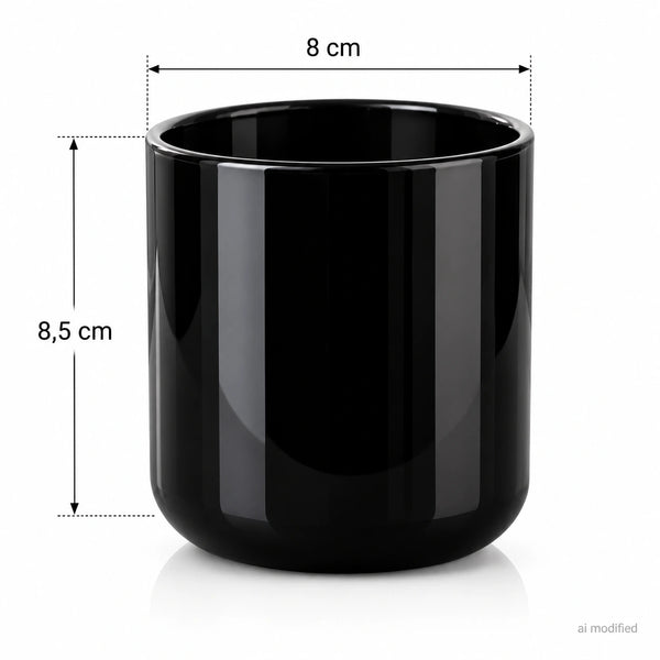 Pojemnik szklany pod zalew świec BASIC 70808 czarny połysk 270 ml 1 szt.