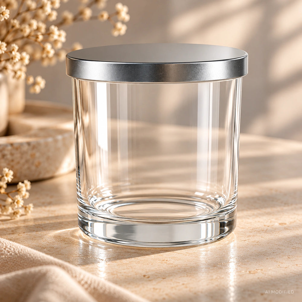 Pojemnik szklany pod zalew świec BASIC z pokrywką metalową 70822 530 ml 1 szt.