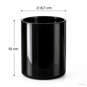 Pojemnik szklany pod zalew świec BASIC 70826 czarny połysk 365 ml 1 szt.