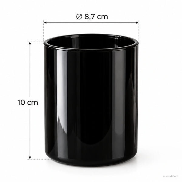Pojemnik szklany pod zalew świec BASIC 70826 czarny połysk 365 ml 1 szt.