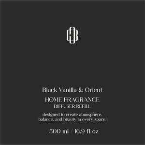 Refil zapachowy Black Vanilla & Orient 0,5 l + czarne patyczki 48 cm