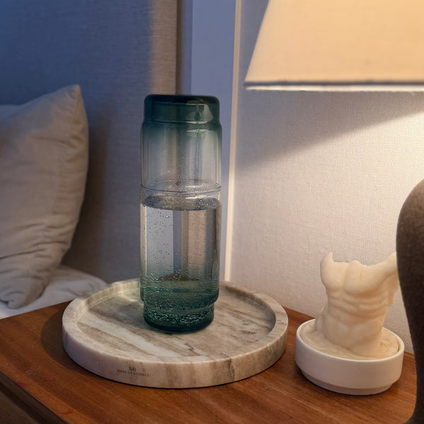 Nachtkaraffe mit Glas SHADING GREEN grünes Ombre