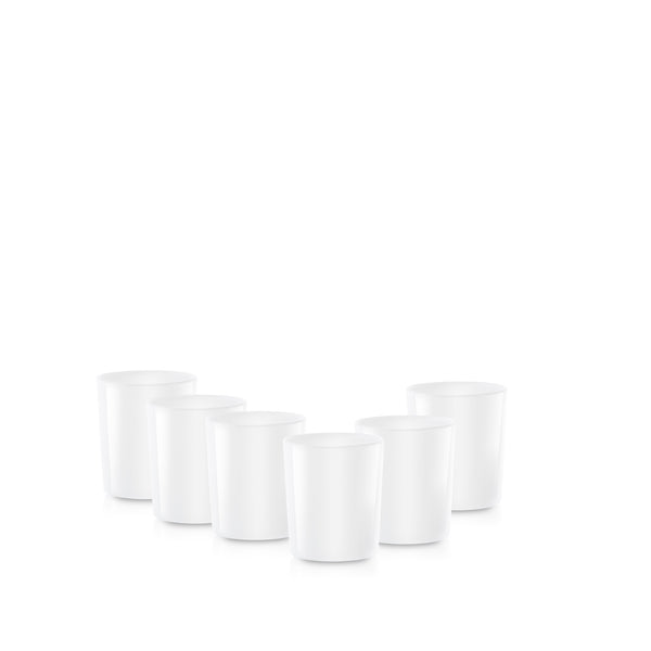 Pojemnik szklany do zalewu świec 70440 biały połysk 90 ml kpl. 6 szt.