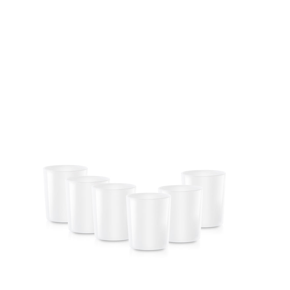Pojemnik szklany do zalewu świec 70440 biały połysk 90 ml kpl. 6 szt.