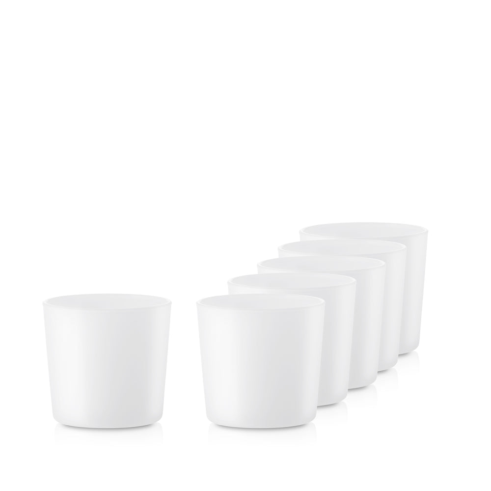 Pojemnik szklany szklanka do świec 71423 biały mat 185 ml kpl. 6 szt.