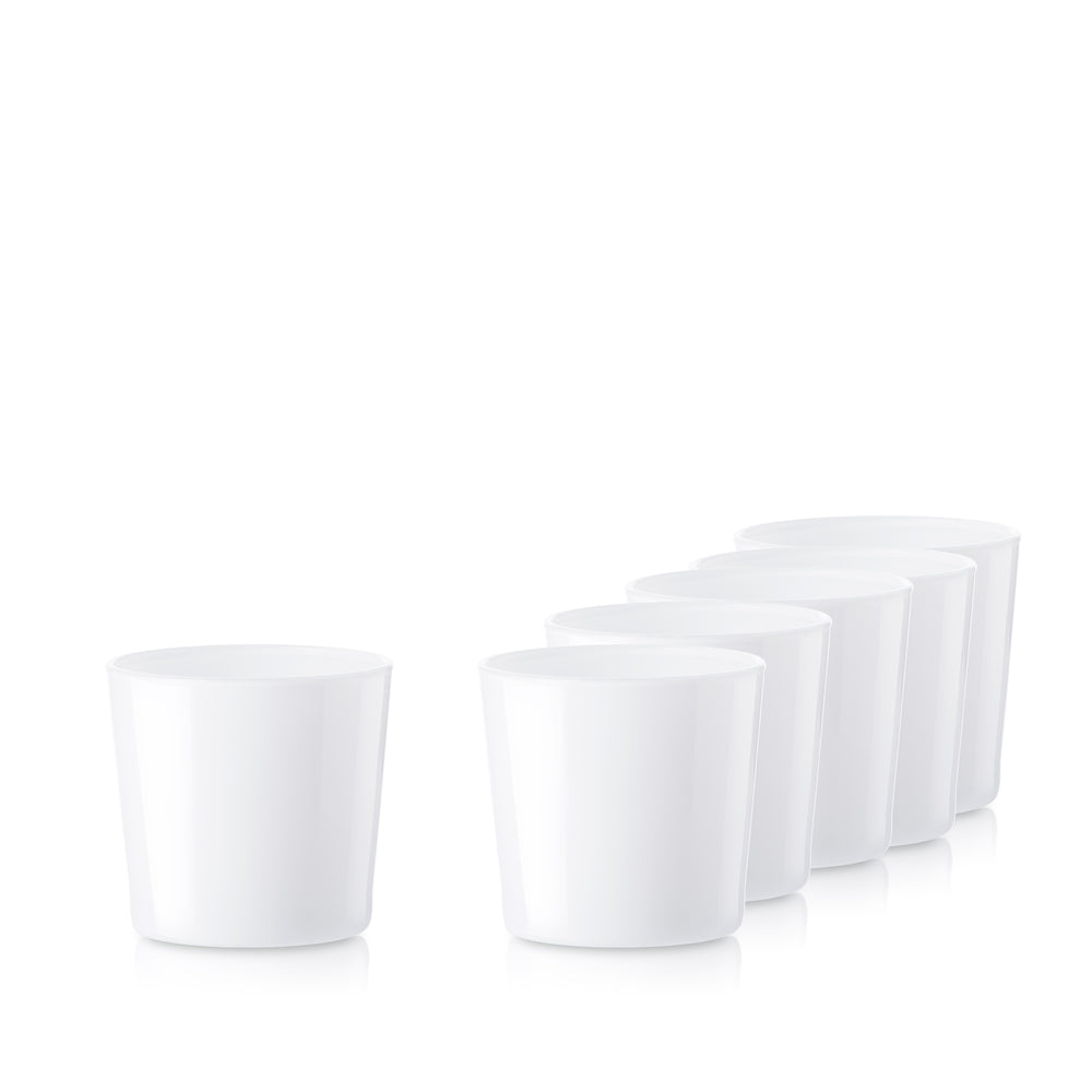 Pojemnik szklany szklanka do świec 71423 biały połysk 185 ml kpl. 6 szt.