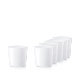 Pojemnik szklany szklanka do świec 71423 biały połysk 185 ml kpl. 6 szt.