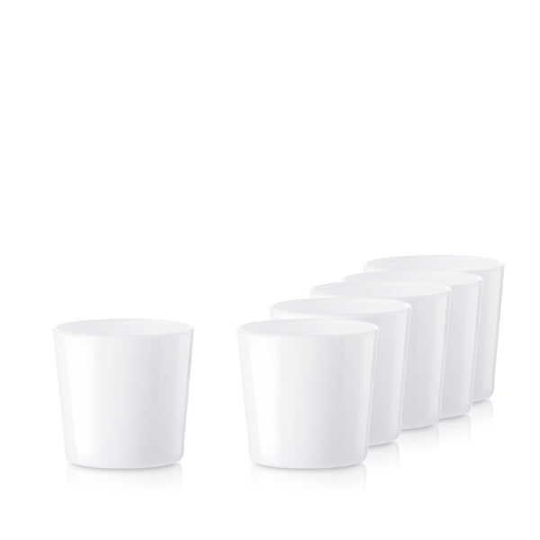 Pojemnik szklany szklanka do świec 71423 biały połysk 185 ml kpl. 6 szt.