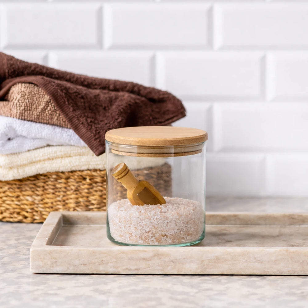 infografika pojemnik szklany pure home sól kąpiel