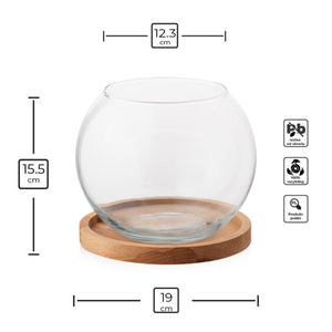 Glas-Kerzenhalter Kugel D18 TEST