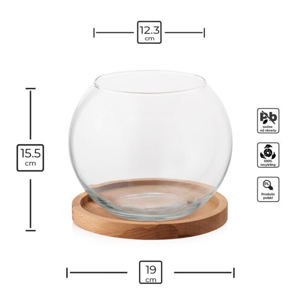 Glas-Kerzenhalter Kugel D18 TEST