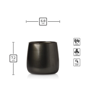 Szklany pojemnik do zalewu 250 ml czarny metalik infografika