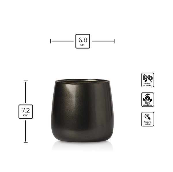 Szklany pojemnik do zalewu 250 ml czarny metalik infografika