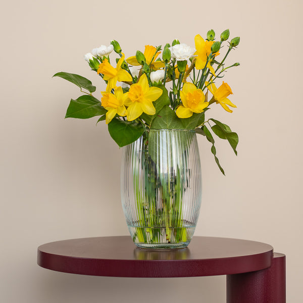 Wazon szklany ryflowany 20 cm