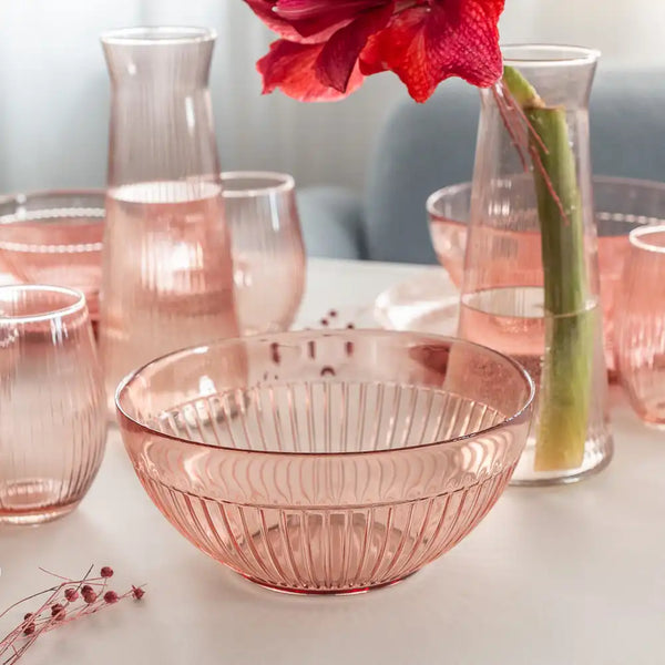 Salaterka szklana ROSE róż transparent 21 cm