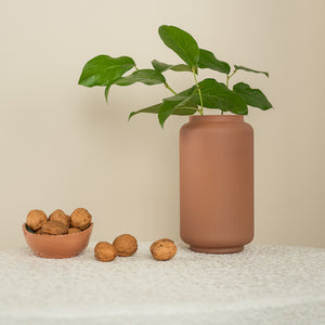 Wazon szklany ryflowany cinnamon FORM