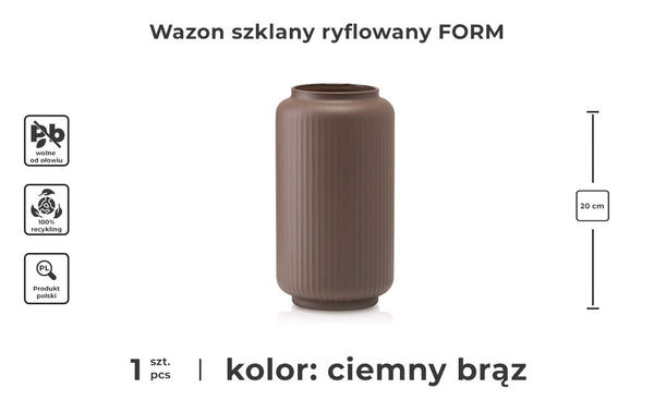 Wazon szklany ryflowany infografika