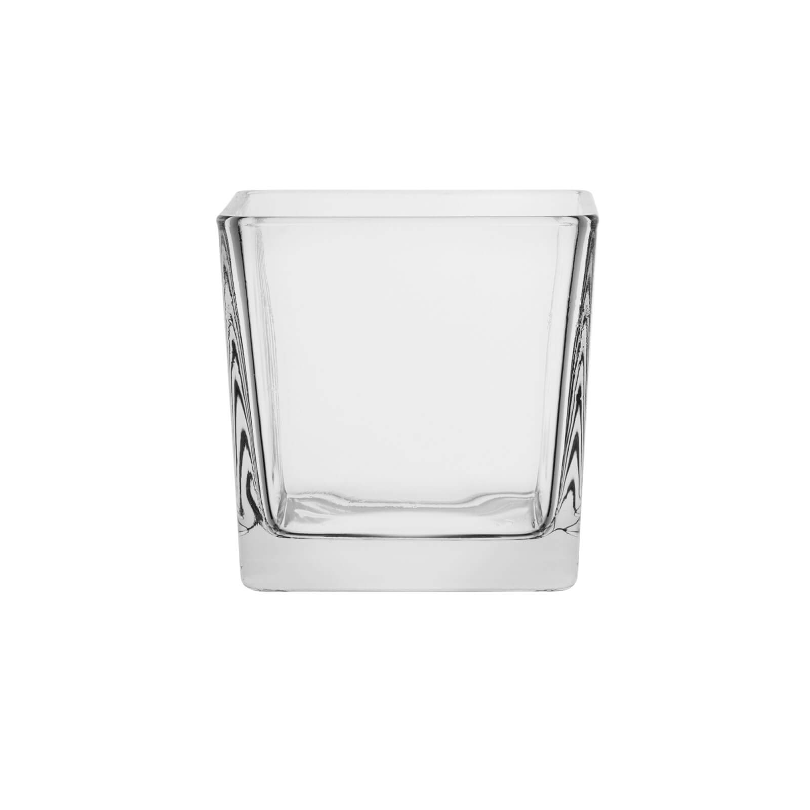 Kwadrat świecznik szklany 10x10 cm