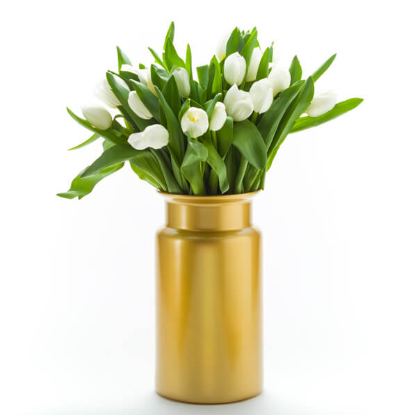 Złoty wazon słój na cięte kwiaty