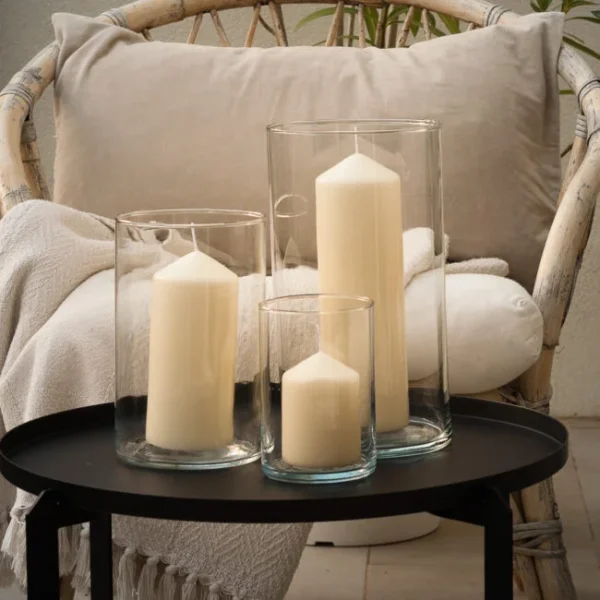 Wazon szklany cylinder przezroczysty zestaw 3 szt. 30-21-15 cm