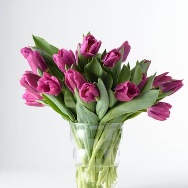 Różowe tulipany w oryginalnym wazonie
