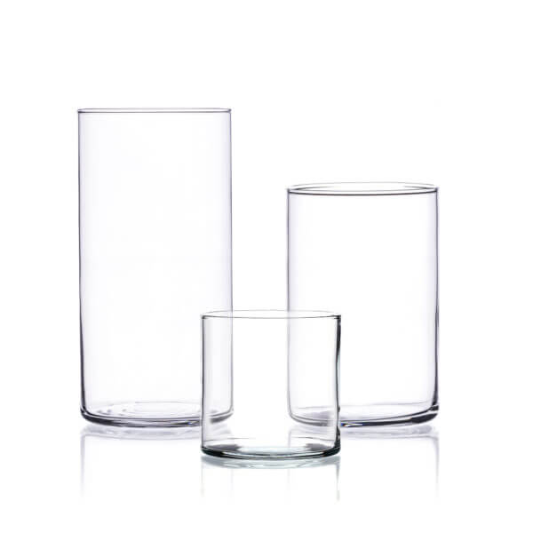 Zestaw wazonów szklanych cylinder tuba 10-15-20 cm 3 szt.