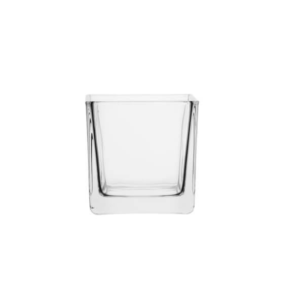 Kwadrat świecznik szklany wazon 8x8 cm – 6 szt. 70210
