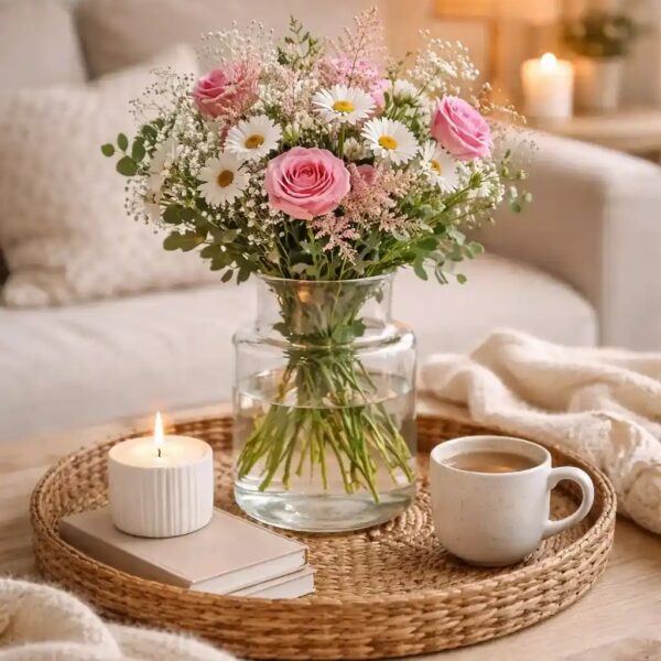 Słój szklany na kwiaty oraz dekoracje 20 cm