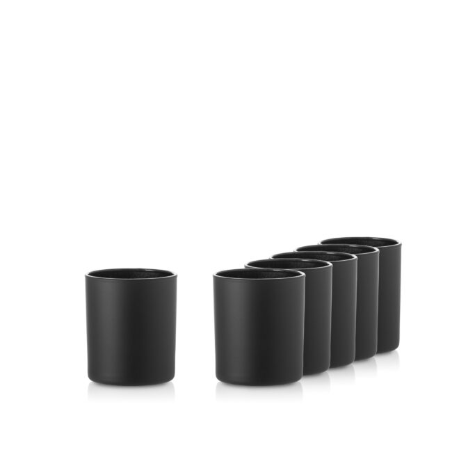 Pojemnik szklany szklanka do zalewu świec 38006 czarny połysk 260 ml