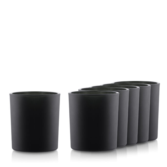 Pojemnik szklany pod zalew świec 70831 czarny mat 485 ml kpl. 6 szt.