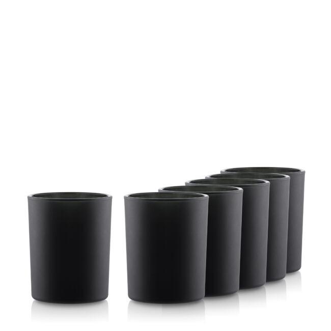 Pojemnik szklany pod zalew świec 70848 czarny mat 280 ml kpl. 6 szt.