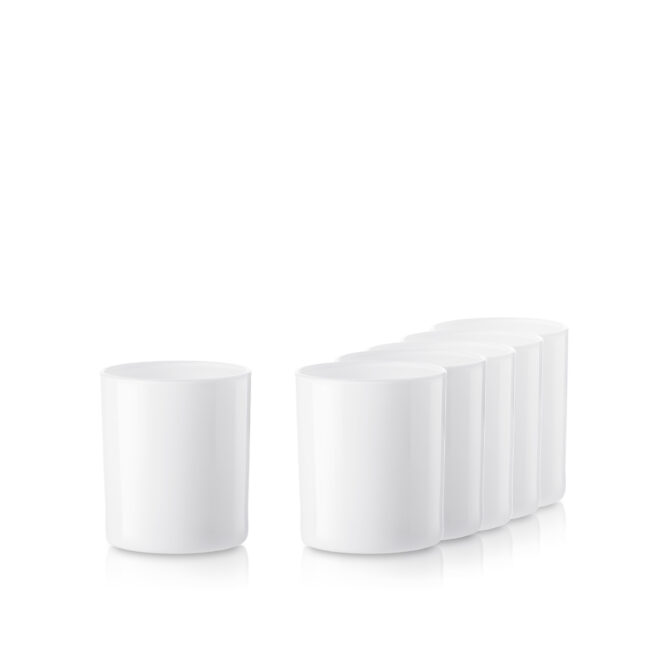 Pojemnik szklany szklanka do zalewu świec 38006 biały połysk 260 ml kpl. 6 szt.