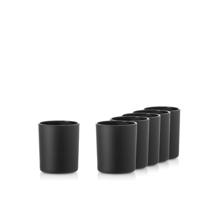 Pojemnik szklany szklanka do zalewu świec 70053 czarny mat 230 ml kpl. 6 szt.