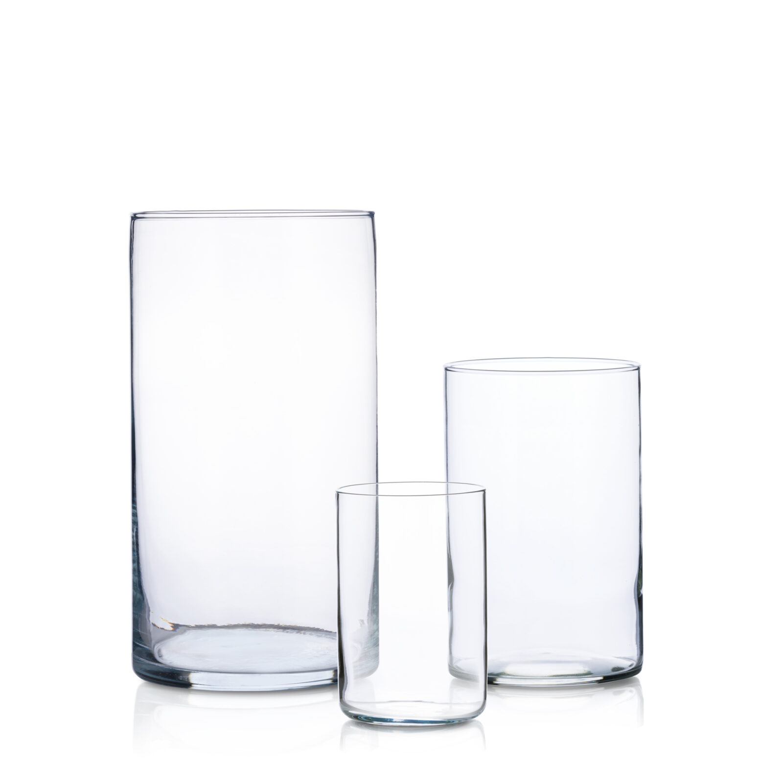 Zestaw wazonów szklanych tuba 30-21-15 cm 16 kompletów po 3 szt.