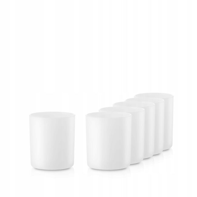 Pojemnik szklany szklanka do zalewu świec 70053 biały połysk 230 ml kpl. 6 szt.