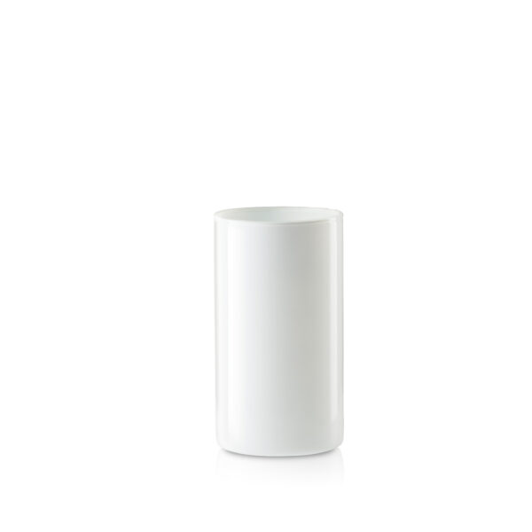 Wazon szklany cylinder tuba biały błyszczący 20 cm