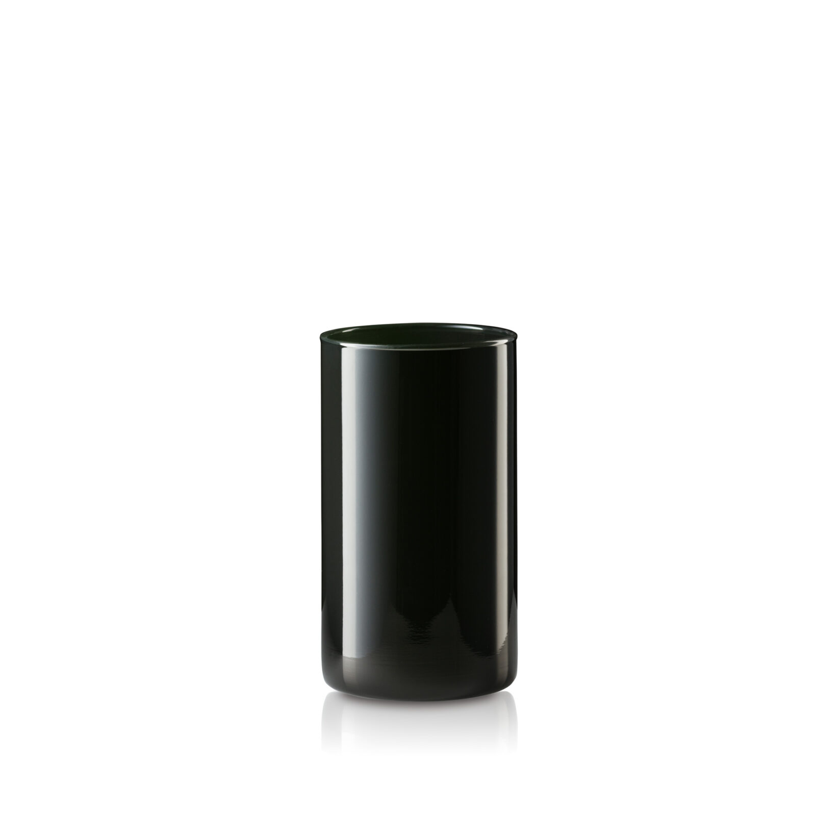 Wazon szklany cylinder tuba czarny błyszczący 20 cm