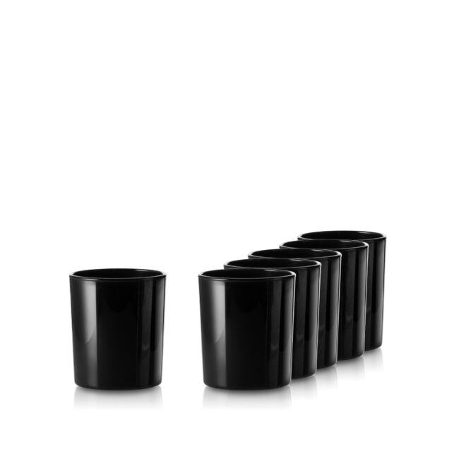 Pojemnik szklany szklanka do zalewu świec 70053 czarny połysk 230 ml kpl. 6 szt.