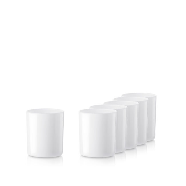 Pojemnik szklany pod zalew świec 70831 biały połysk 485 ml kpl. 6 szt.