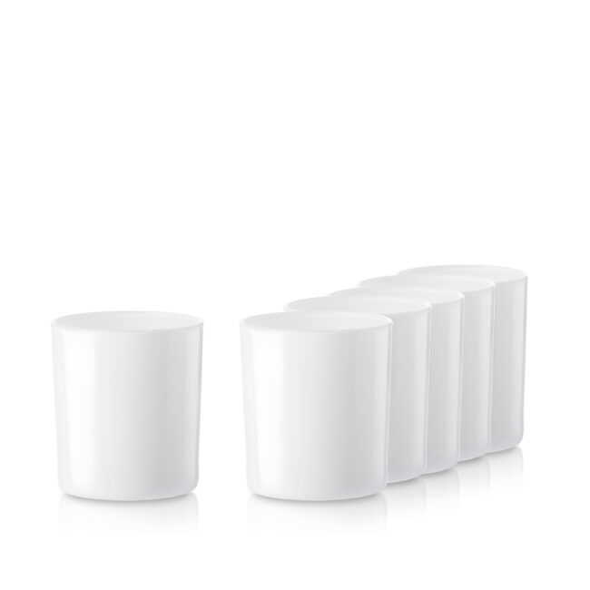 Pojemnik szklany szklanka pod zalew świec 70848 biały połysk 280 ml kpl. 6 szt.